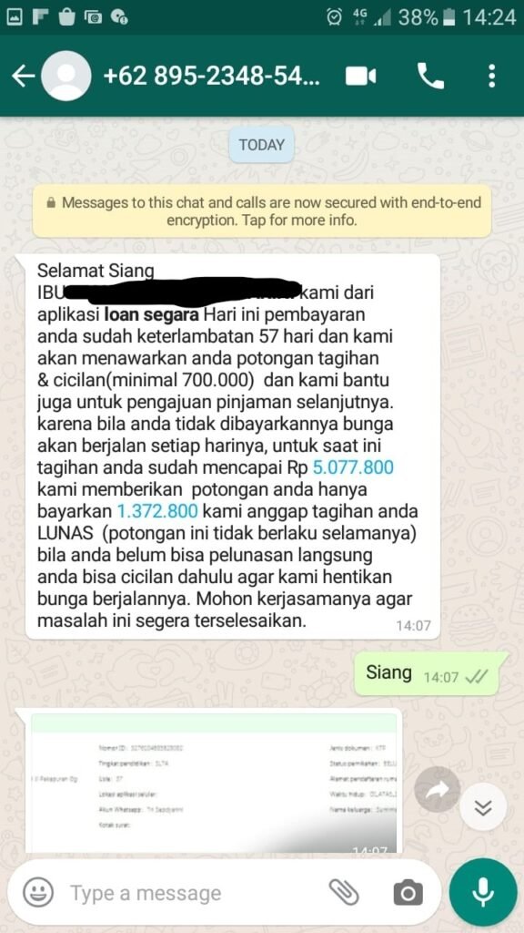 Gallery: Bukti Notifikasi Lapor Pinjol Ilegal